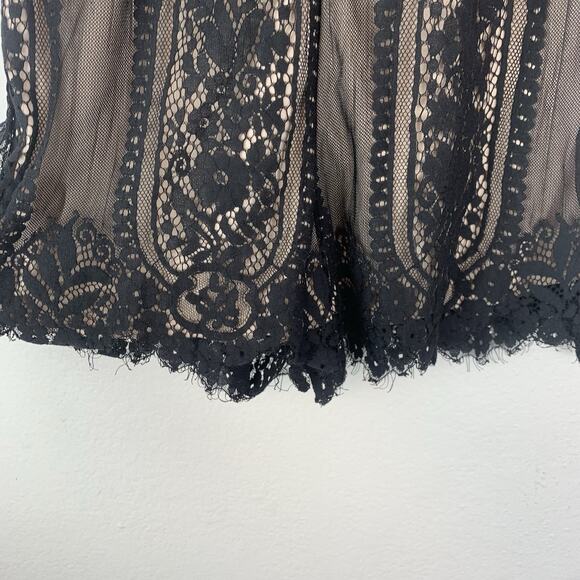 Charlotte Russe Romper XS‎ Black Nude Lace Boho Festival Date Night - Picture 4 of 9